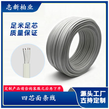 工厂直供四芯抗弯折扁线 四芯面条线充电宝 数据线材可加工定制