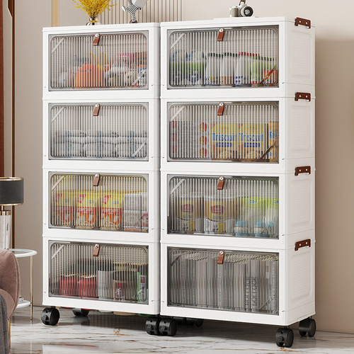 Home Storage Cabinet Living Room Storage Cabinet Multi-layer Toy Shelf Flip-top Snack Cabinet Floor Kitchen Storage Box