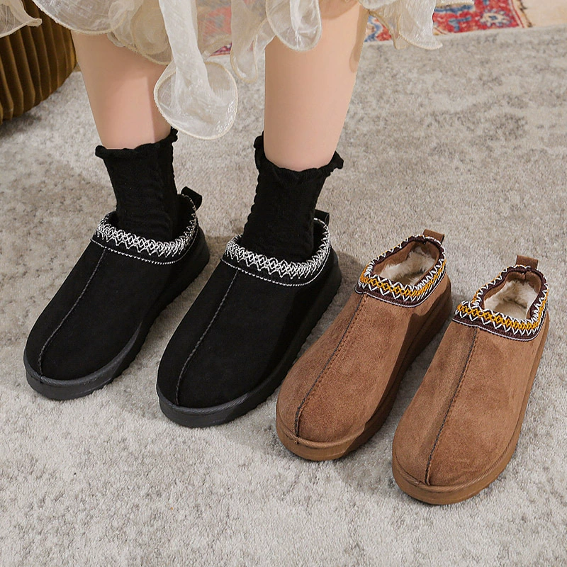 2024 внешнеторговые трансграничные модные зимние ботинки в этническом стиле, женская обувь, полуботинки из хлопка, в наличии для осенне-зимнего использования в помещении и на улице.