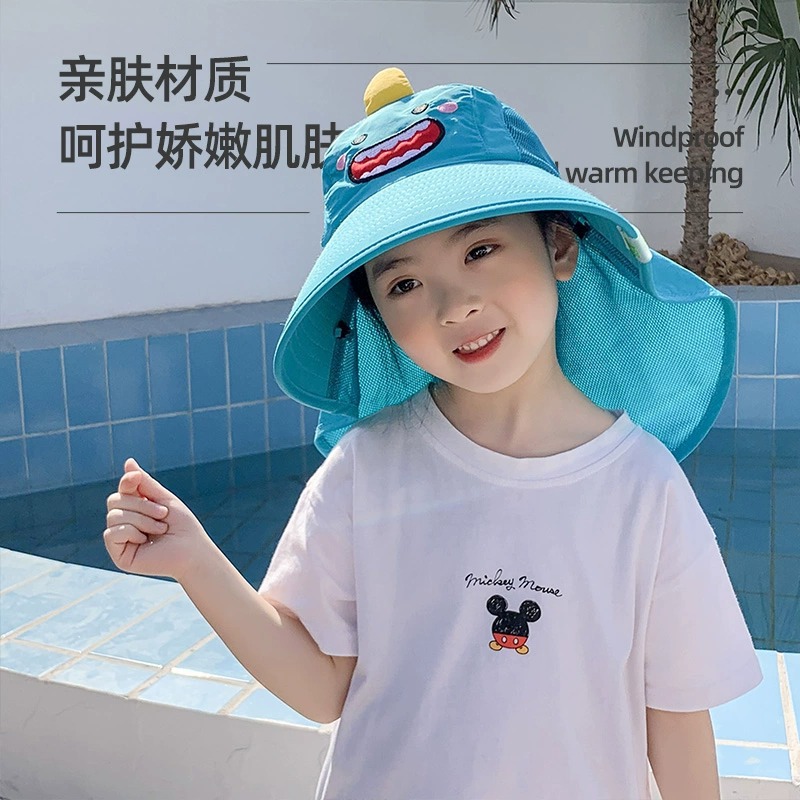 Nuevos niños bonitos animales sombreros solares para niños y niñas sombreros de sol anti-UV de verano sombreros de pescador de primavera y otoño