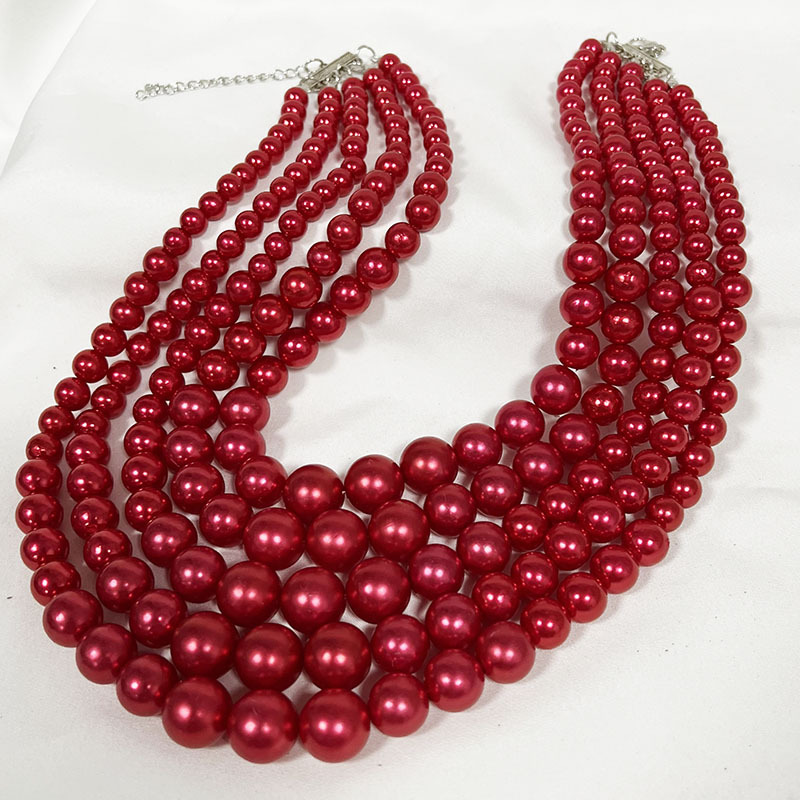 150g Weight Earrings, Necklace Classification 1 Set Quantity Banquet, Cocktail Party Occasion Imitation Pearl Material Pearl Pattern Women's Gender Round Design Glam, Exaggerated Style Glam Exaggerated Pearl Imitation Pearl Round Women's Earrings Necklace 5