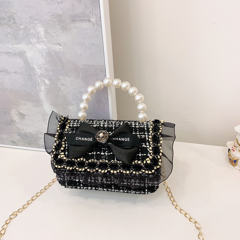 2025 nuevo estilo coreano de viento de fragancia mini niñas princesa de perlas portátil hombro único accesorios bolsos para niñas