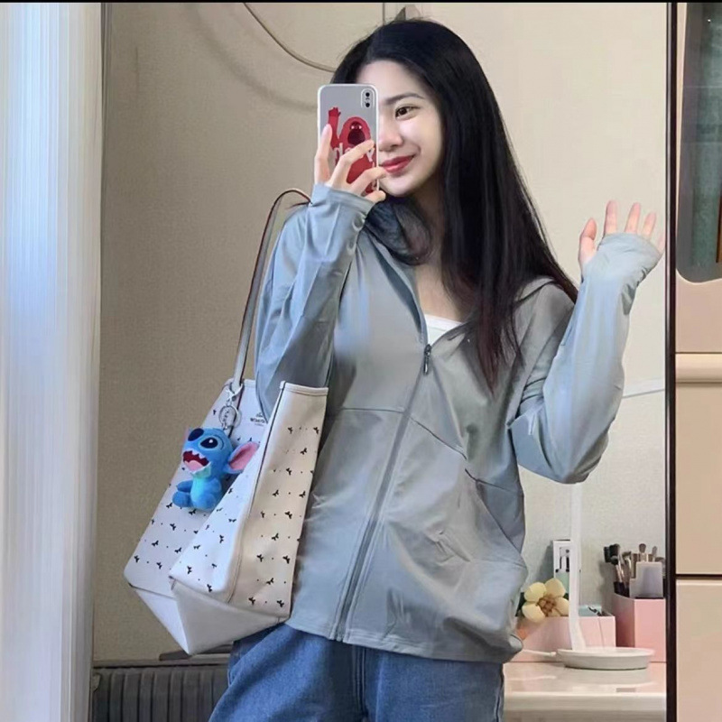 アイスシルク日焼け防止服女性の夏の新しい薄いドーパミンスリム通気性痩身 UV トップ 2025 ジャケット|undefined