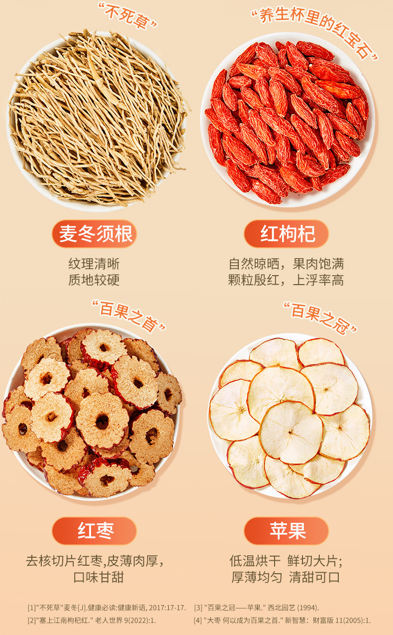 Apple Astragalus Herbal Tea Bags with Red Date Huang Qi Hua Cha Wellness Fruit Tea Blend 100g overview