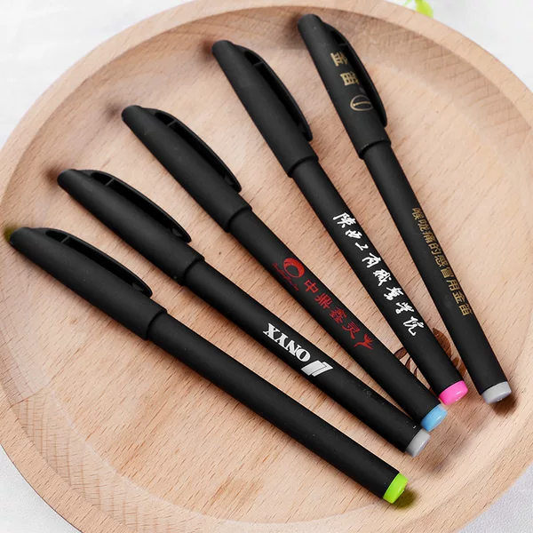Advertising Pen Engraving Gel Pen Custom Pen Medical Blue and Black Printable Logo Word Signature Qr Code Conference Exhibition Pen