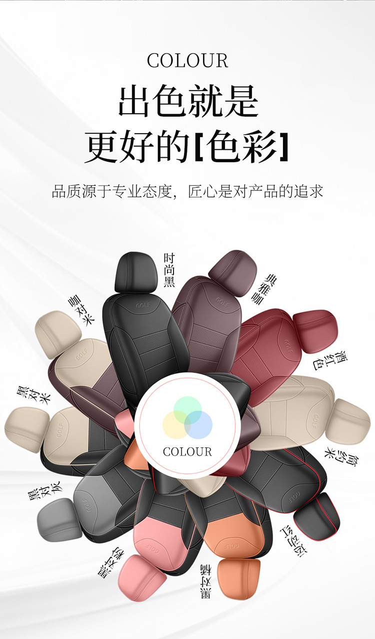2024 280TSI DSG R-Line 50 Years Legendary Golf Leather Car Seat Cover Fully Surrounded