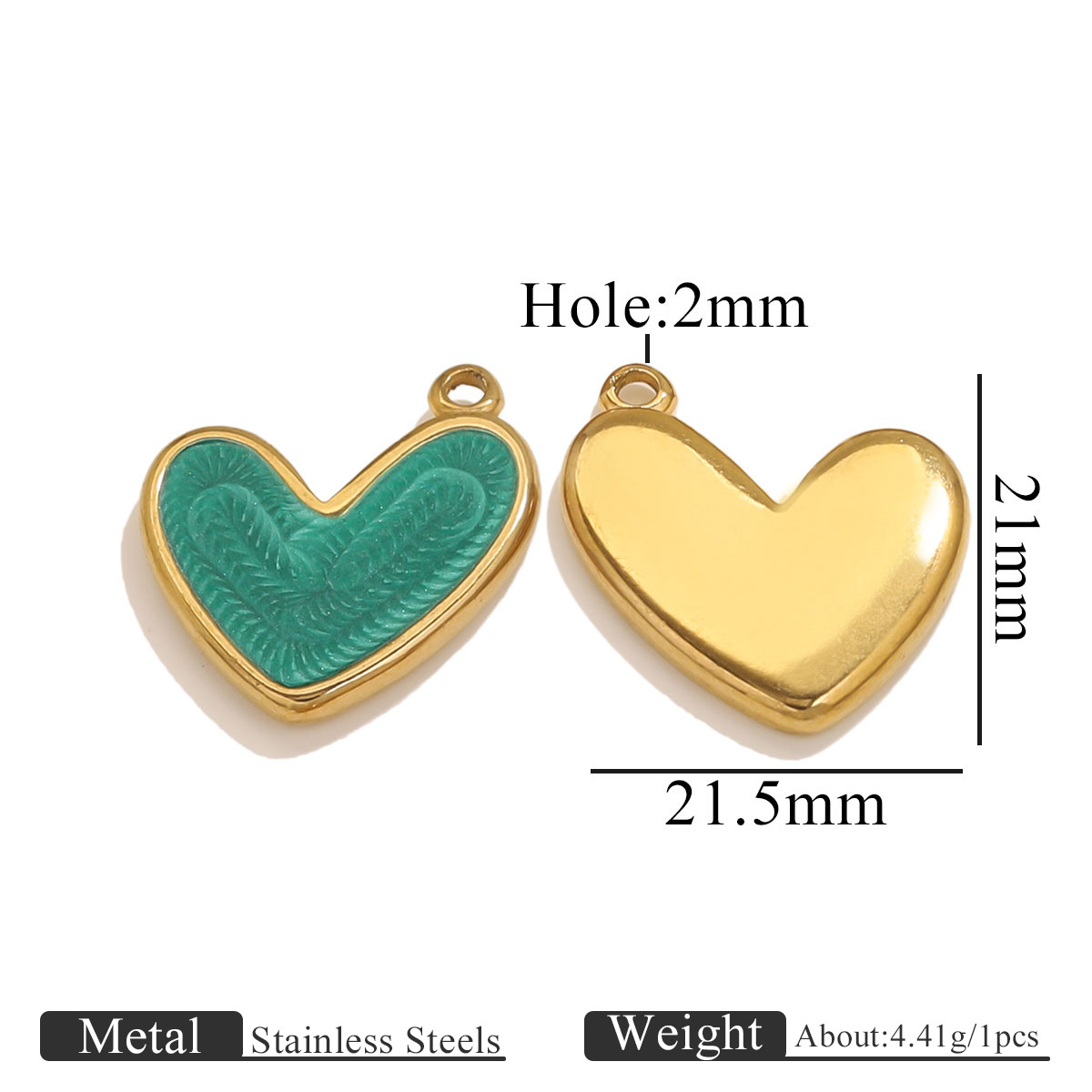 Pendant Jewelry Making Type 1 Piece 304 Stainless Steel PVD Coated Real Gold Plated Heart Shape Pendant Pendant