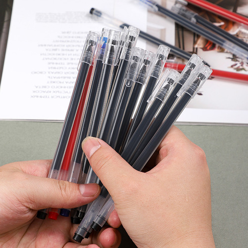 Large capacity signature carbon gel pen student simple full needle tube red pen 0.5 black academic master can write wholesale