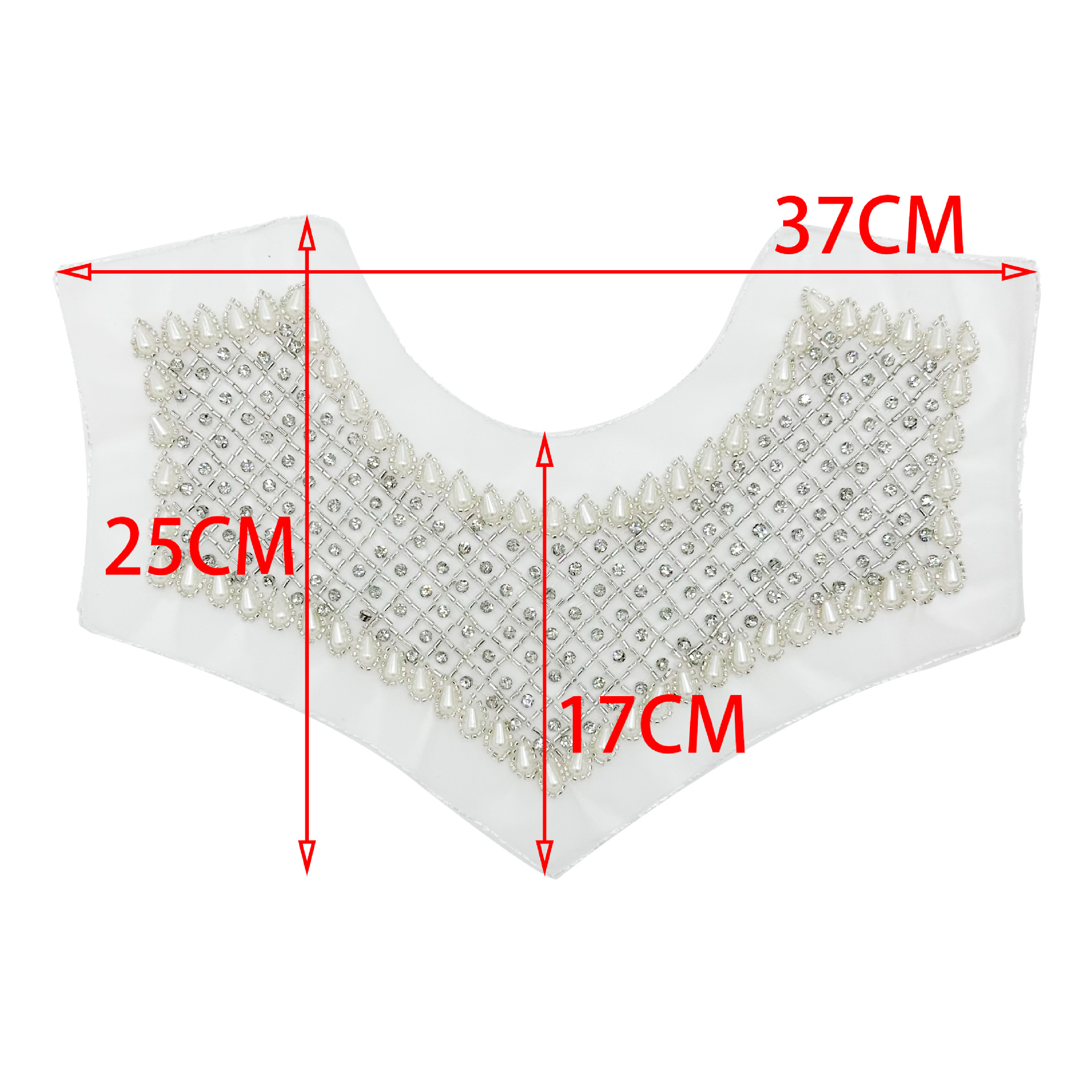 Tubo de encaje de cuentas de diamante cuello bordado accesorios de ropa vestido de boda DIY ropa de decoración de ropa de niños