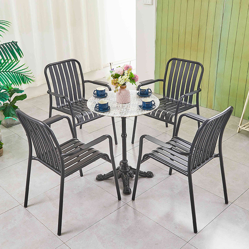 Mesa y silla al aire libre patio terraza al aire libre terraza villa jardín impermeable protección solar aleación de aluminio set mesa de té silla
