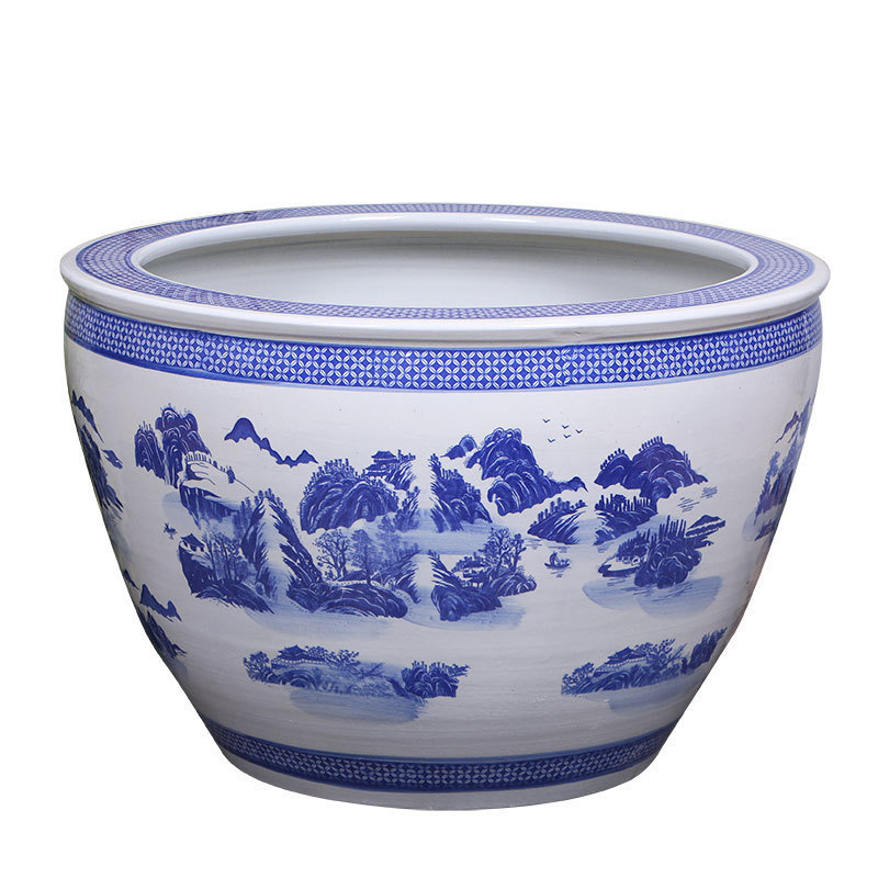 庭院大缸景德镇青花瓷水缸金鱼缸荷花碗莲睡莲盆乌龟缸酒店甲鱼缸|undefined