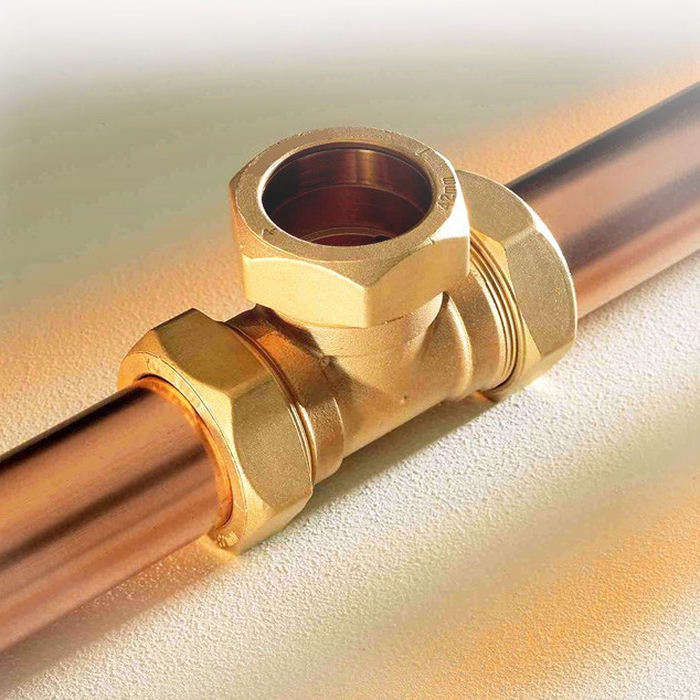 Accesorios de latón de cobre rojo (se puede dibujar a la muestra) Accesorios de tubería de refrigeración de bobina de cobre rojo