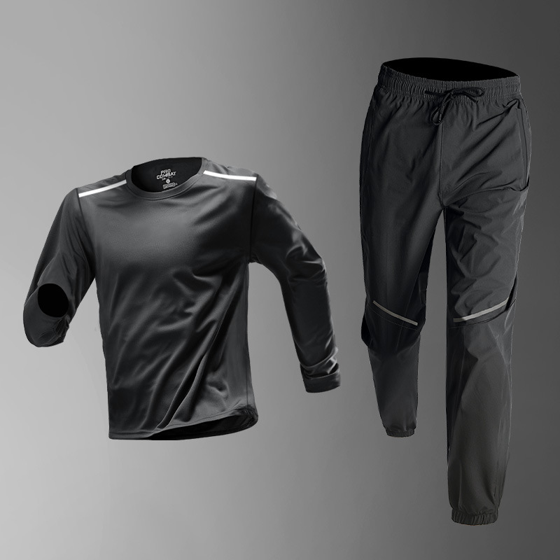 Trajes deportivos para hombres correr primavera secado rápido camiseta de manga larga correr de la mañana ciclismo deportivo baloncesto fitness ropa sala de entrenamiento