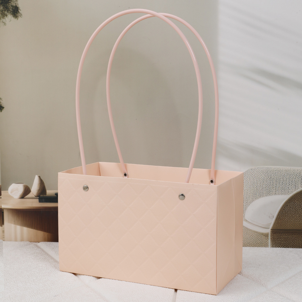 Día de la Madre Macaron Bolsa de arreglos florales portátil Embalaje de flores al por mayor Bolsa de embalaje de ramo impermeable Caja de flores florales Canasta