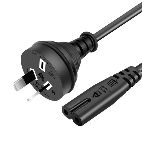 SAA pure copper Australian standard eight-character tail AC power cord with two-core plug for Australia/Australia