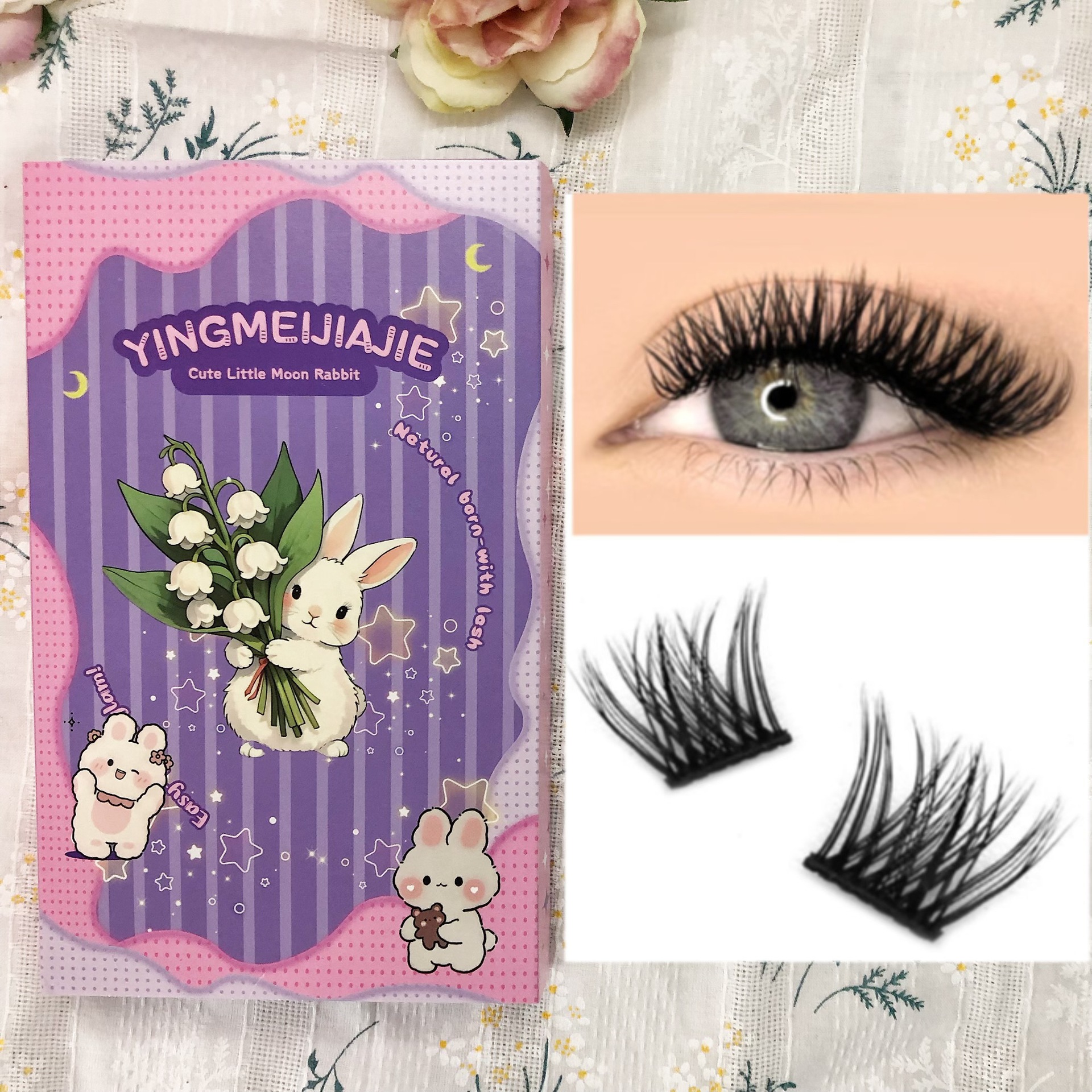 Las pestañas falsas transfronterizas, libras de pestañas libres, pestañas falsas, pestañas falsas sin pegamento, pestañas falsas frescas y naturales, Europa y América.