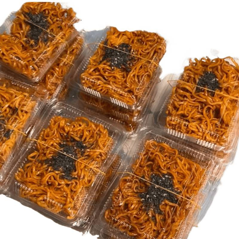 Caja de embalaje de pavo para puestos comerciales especial de plástico transparente desechable piel fría fideos fríos, caja de embalaje de fideos secos calientes