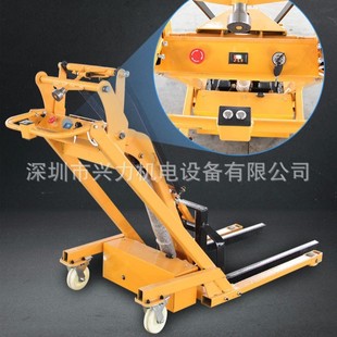Hoular crank arm hydraulic semi-electric handling 500KG lifting truck portable automatic small forklift
