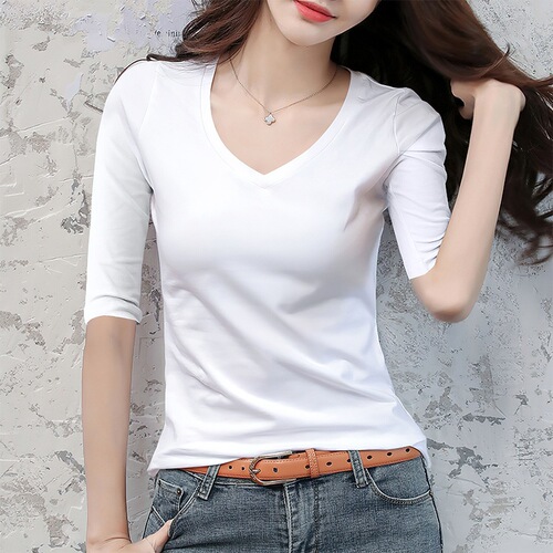 Avocado Green V-Neck T-Shirt for Women - Summer and Autumn Stylish Top with 2025 Design, Sleeveless Bodysuit with Pigeon Collar