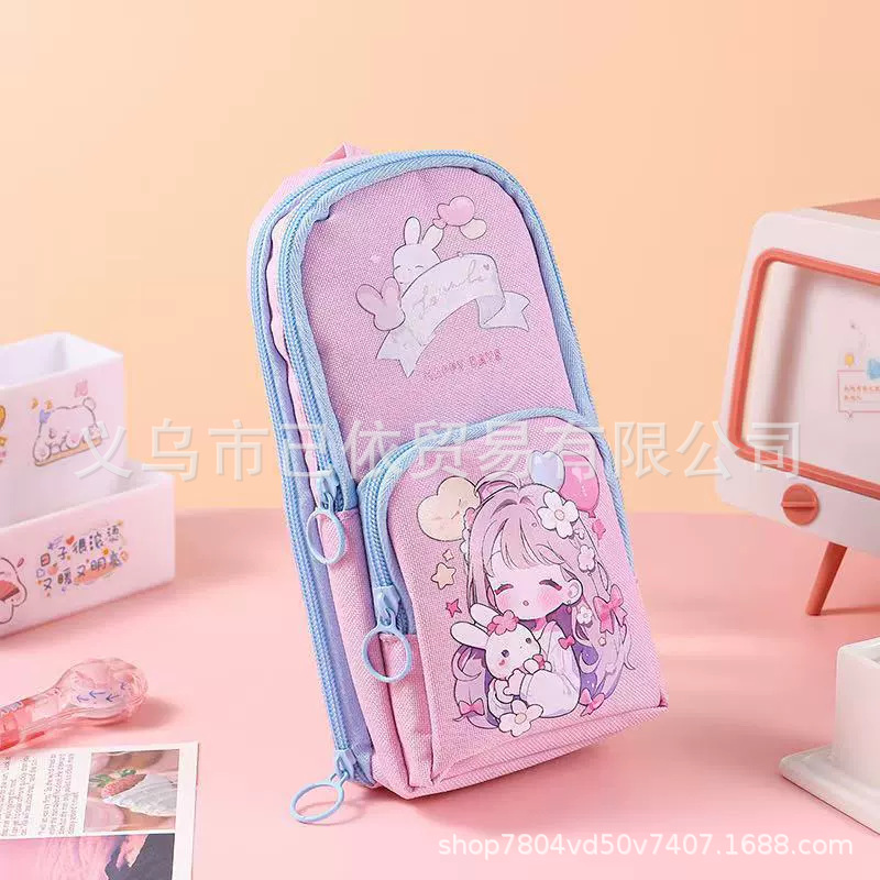 Backpack, capacious pencil case, school cartoon high quality stationery for boys for students, new collection 8