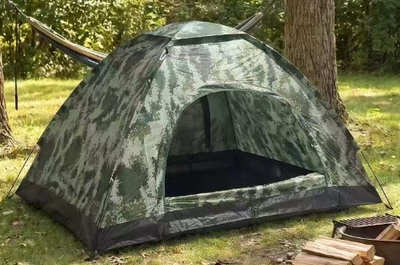 foldable lightweight portable tent, outdoor — Avtomobil dam çadırları - dual-door-digital-camouflage-1-person-21m