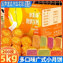 10斤农科院广式水果味小月饼散装多口味水果馅中秋节月饼整箱批发