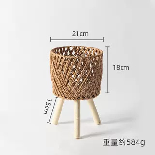 Cesta de Flores Decorativa Tejida a Mano de Cuerda de Papel para Sala de Estar y Oficina image 33