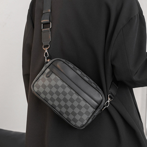 Upgraded version of casual plaid messenger bag, shoulder bag, crossbody bag, waist bag, backpack, men's bag, small square bag, camera bag