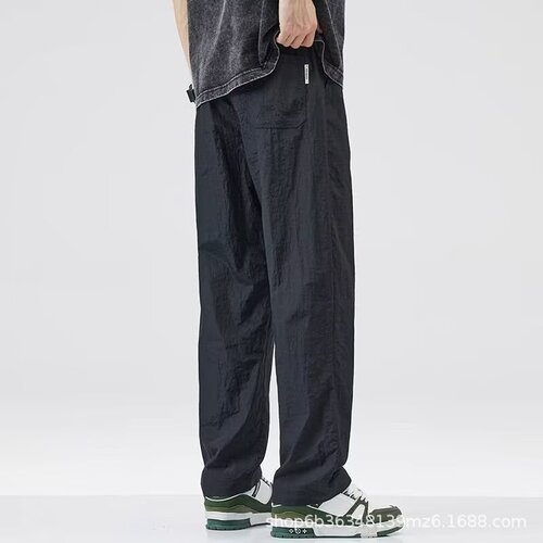 Men's Summer Thin Quick-Dry Loose Straight Work Pants for Summer 2025 Ice Silk Pants