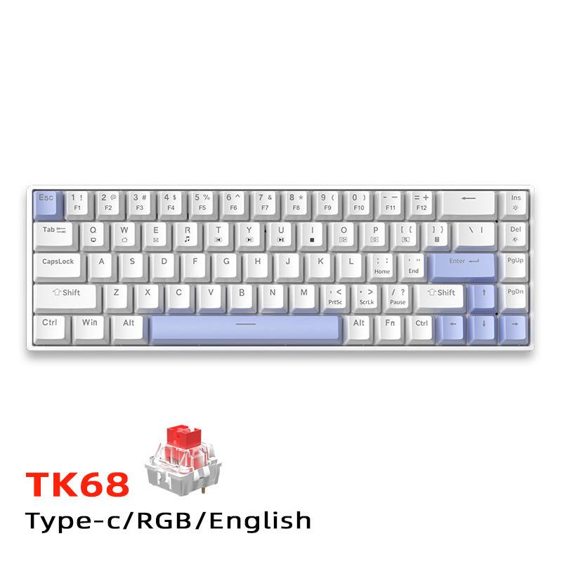 TK68机械键盘 RGB键线分离客制化青红轴电脑外设电竞游戏有线键盘|undefined