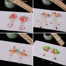 古风发饰新款汉服发夹超仙流苏花朵夹子可爱琉璃对夹汉服配饰批发