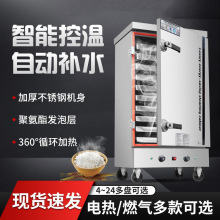 电热24盘蒸饭车商用液化气蒸饭柜煤气12盘蒸饭柜6层蒸饭车8格蒸箱