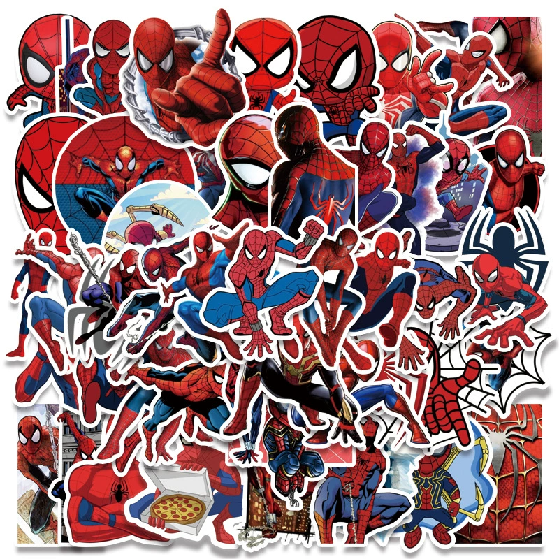 Стикеры, герои для мальчиков, классические наклейки, Спайдермен, Marvel, граффити