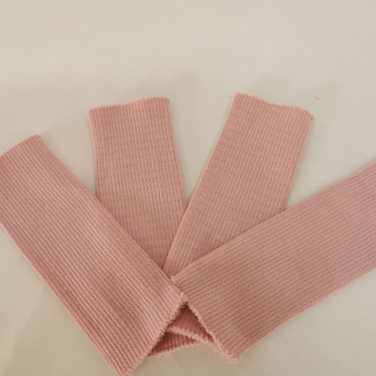 儿童款粉色针织无缝袖口 卫衣羽绒服袖口布料 毛衣运动服弹力袖口
