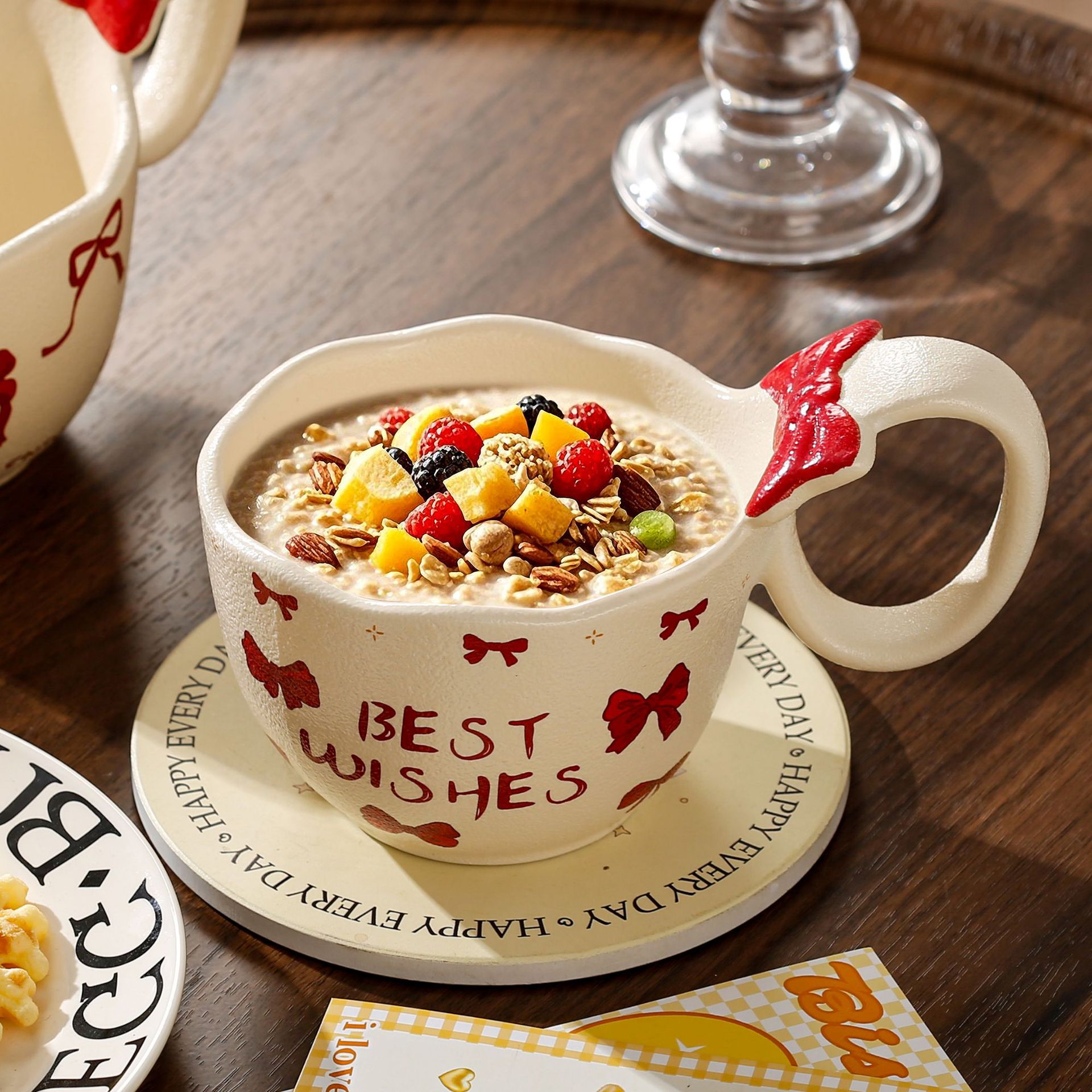 Arco creativo leche fufu taza de desayuno personalizada de alto valor facial para chicas regalos de mano taza de oficina taza de agua