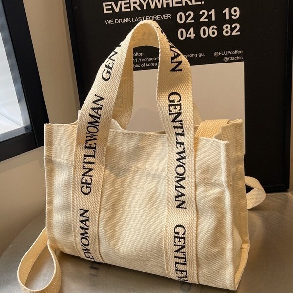 Casual Small Handbag Thailand Gentlewoman Canvas Bag Letter Tote Shoulder Bag Tote