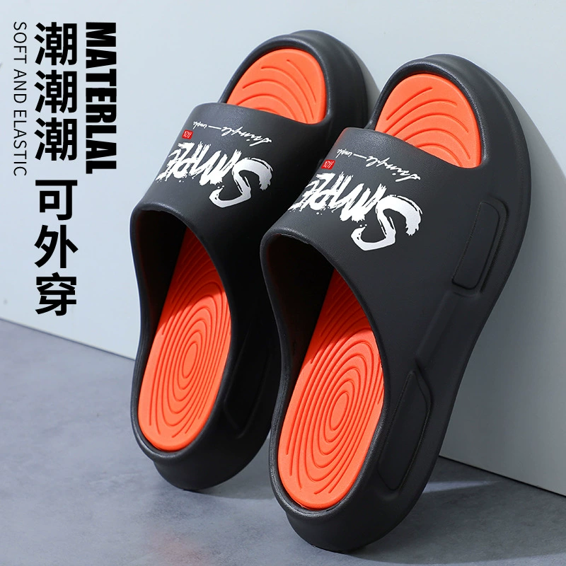 Мужские домашние тапочки с толстой подошвой из EVA, нескользящие, без запаха, для улицы, летние, унисекс