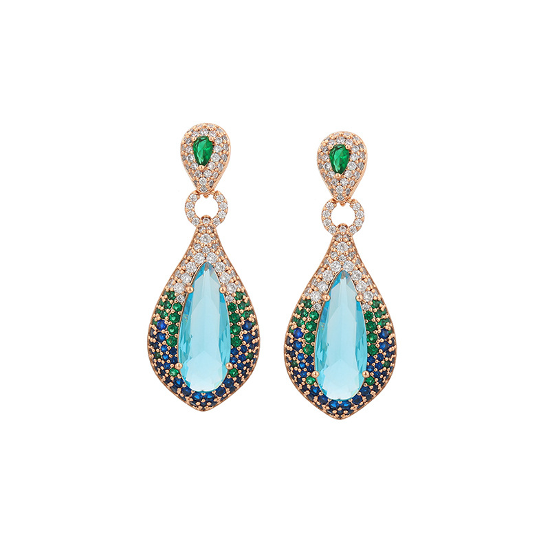 Xuping moda retro serie de pendientes de lujo ligero aleación de cobre chapado 18k goteo de agua orejas de tetas al por mayor mujeres