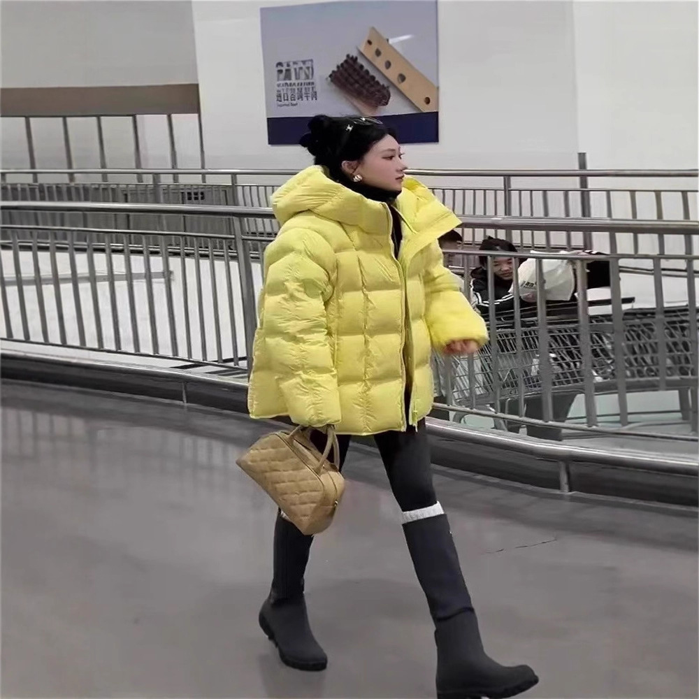 Puff-Style Soft Round-Neck 2026 New Model Women's High-End White Duck down Korean-Style Loose Thickened down Jacket for Petite Sizes