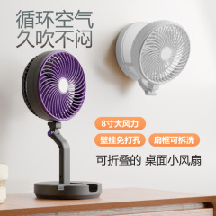 New 8-inch Desktop Folding Fan Home Desk Lamp Air Circulation Fan without Drilling Wall-mounted USB Small Fan Wholesale