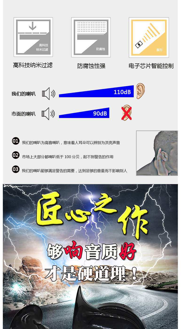 Motorcycle Car 12V Waterproof Horn Electric Vehicle Booster Super Loud 48V60V Modified Universal Snail Horn