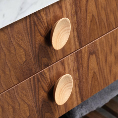 實木拉手櫃門櫥櫃抽屜現代簡約高檔原木北歐衣櫃門把手新中式單孔