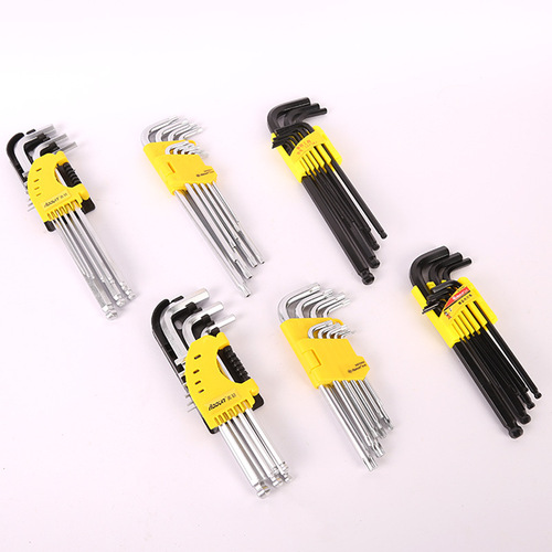 Auton wholesale 9-piece extended medium-length matte hexagonal wrench set plus hard chromium vanadium steel ball head L-shaped wrench