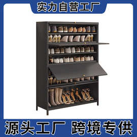 送货上门钢制鞋柜家用门口入户防尘储物收纳柜靠墙多层上翻门柜子