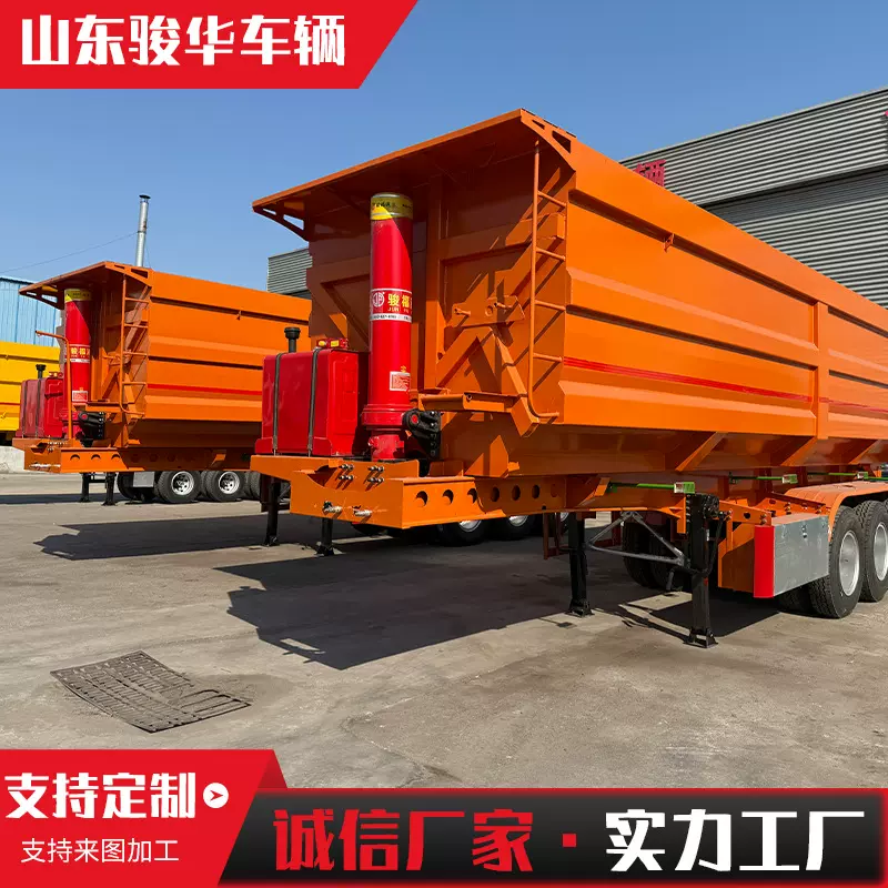 后翻半挂车空气悬架碟刹车桥前桥提升整体升降后翻自卸车