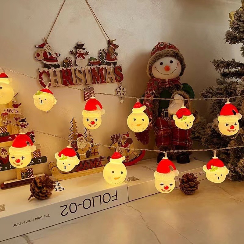 クリスマスライトストリングサンタクロース雪だるま装飾ライトled小さなカラーライトストリング祭りのショーウインドーの雰囲気ランプ卸売り|undefined