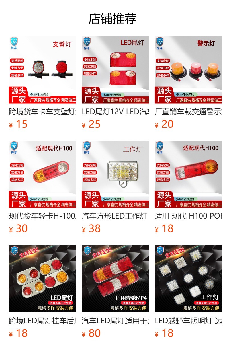 Car Tail Lights Suitable for Hyundai Kia Bongo 04 Tail Lights, Brake Lights, Reverse Lights, Tail Light Assembly