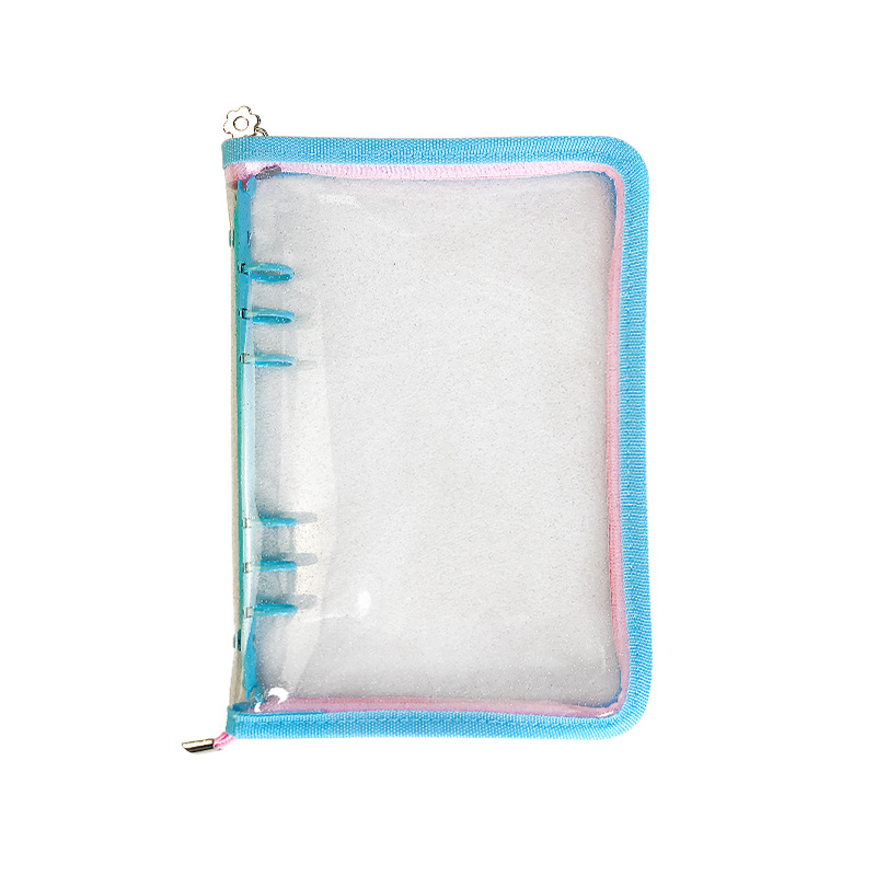 En stock linda bolsa de almacenamiento de celebridades de internet libro de hojas sueltas de seis agujeros ins estilo star-chasing a5a6 cremallera transparente libro de mano shell