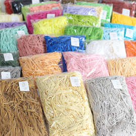 拉菲草批发婚庆婚礼喜糖礼盒水果盒生日礼品礼物装饰碎纸丝填充物