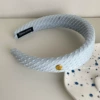 Blue dot gold hoop